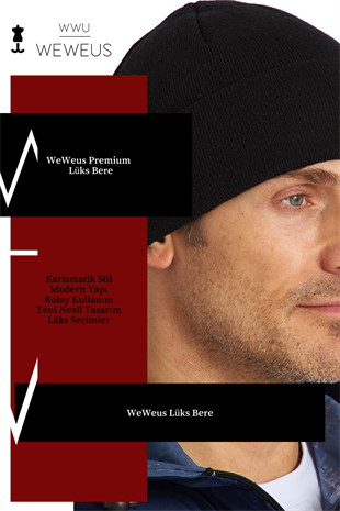 WeWeus Lüks Akrilik Siyah Erkek Bere
