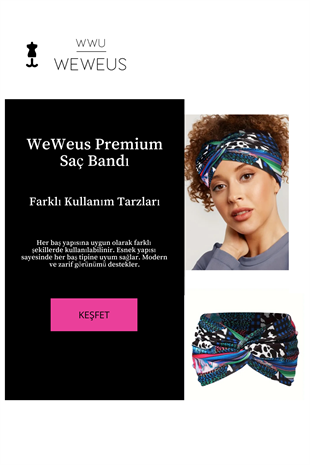 WeWeus Mavi İnek Desen PremiumKadın Saç Bandı