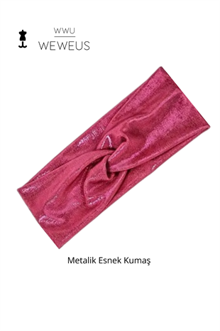 WeWeus Metalik Pembe Fuşya Renk Premium Kadın Saç Bandı