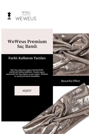 WeWeus Metalik Toprak Renk Premium Kadın Saç Bandı
