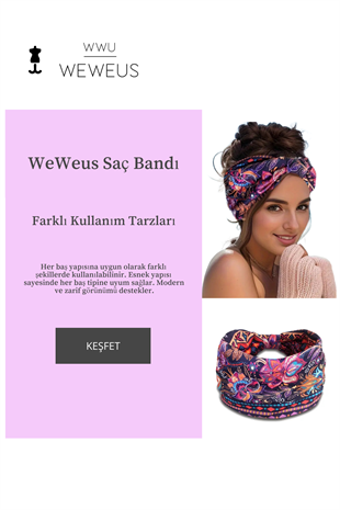 WeWeus Mor Desenli Kadın Saç Bandı