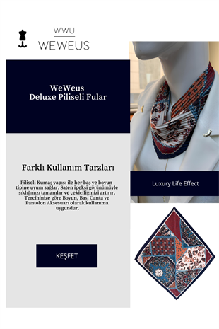 WeWeus Motif Etnik Desen Lüks Piliseli Bandana Fular