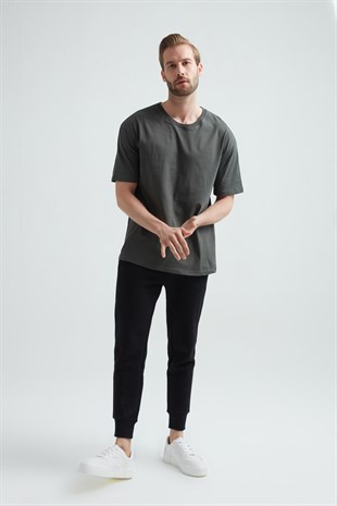 Weweus Haki Oversize Erkek Tişört 1023