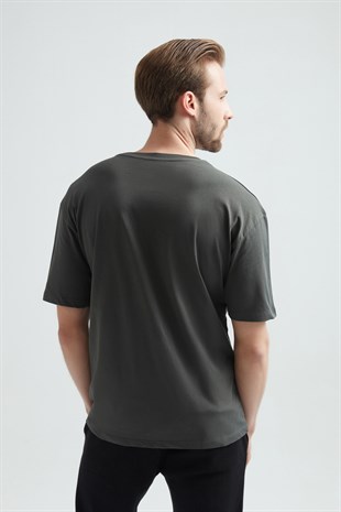 Weweus Haki Oversize Erkek Tişört 1023