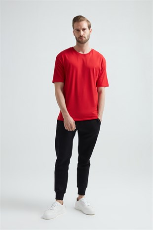 Weweus Kırmızı Oversize Erkek Tişört 1023