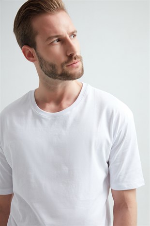 Weweus Beyaz Oversize Erkek Tişört 1023