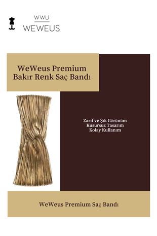 WeWeus Parlak Bakır Renk Premium Kadın Saç Bandı