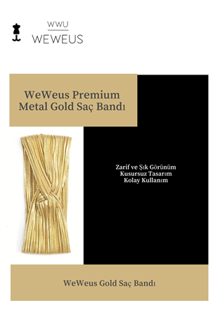 WeWeus Parlak Gold Altın Renk Premium Kadın Saç Bandı