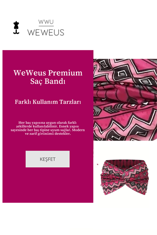 WeWeus Pembe Zikzak Desen Premium Kadın Saç Bandı