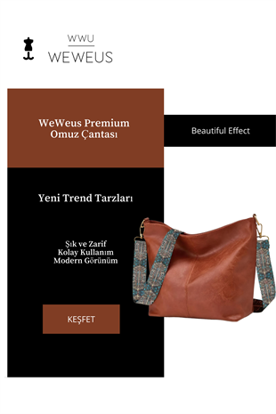 WeWeus Premium Lüks Kadın Kahverengi Askılı Omuz Çantası