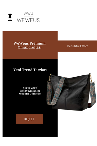 WeWeus Premium Lüks Kadın Siyah Askılı Omuz Çantası