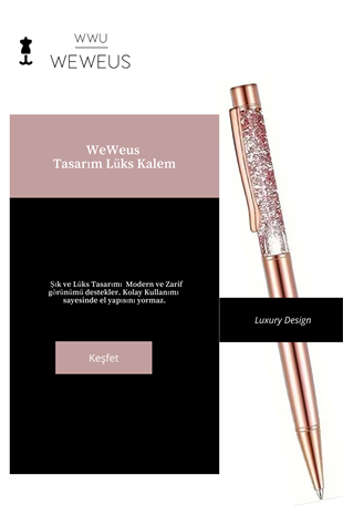 WeWeus Rose Bronz Pullu Tasarım Lüks Tükenmez Kalem