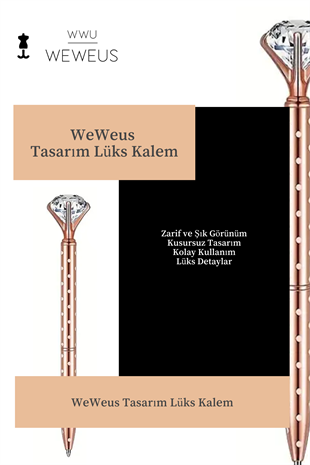 WeWeus Rose Puantiyeli Tasarım Kristal Lüks Tükenmez Kalem