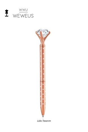 WeWeus Rose Puantiyeli Tasarım Kristal Lüks Tükenmez Kalem