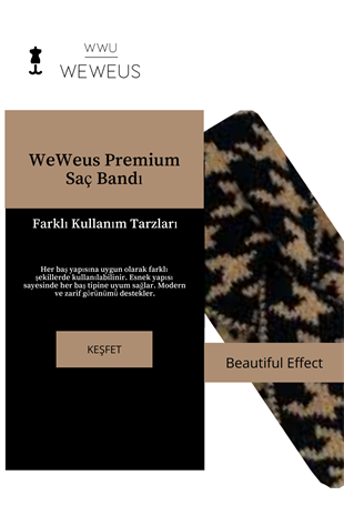 WeWeus Siyah Açık Kahve Kışlık Premium Kadın Saç Bandı