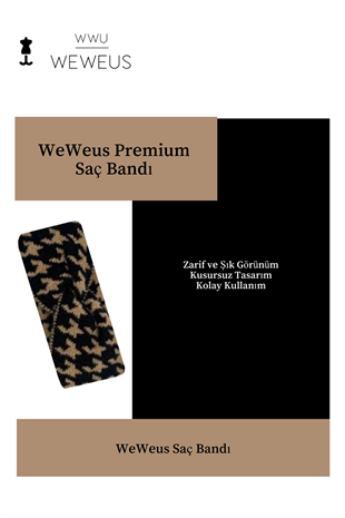 WeWeus Siyah Açık Kahve Kışlık Premium Kadın Saç Bandı