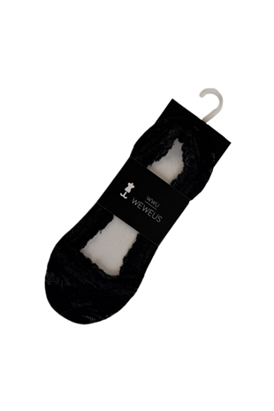 WeWeus Siyah Bayan Dantelli Babet Çorap 170