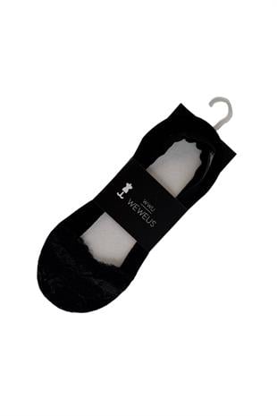 WeWeus Siyah Bayan Dantelli Babet Çorap 174
