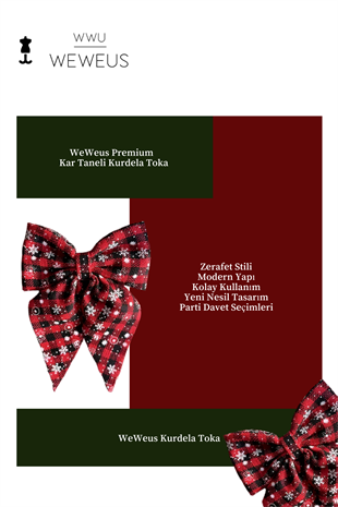 WeWeus Siyah Beyaz Kar Taneli Kurdela Fiyonk Toka