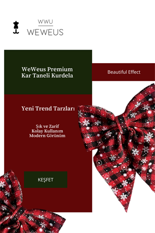 WeWeus Siyah Beyaz Kar Taneli Kurdela Fiyonk Toka