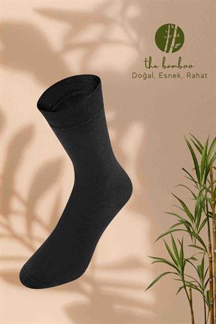 Weweus Siyah Doğal Süper İnce Bambu Lüks Erkek Çorap 269
