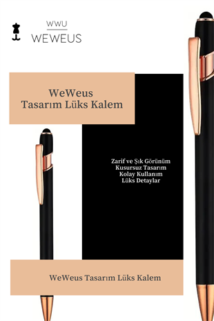WeWeus Siyah Düz Rose Detaylı Tasarım Lüks Tükenmez Kalem