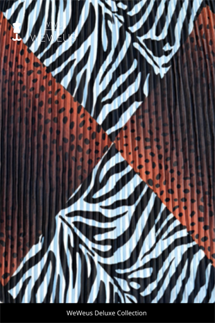 WeWeus Siyah Kahverengi Zebra Puantiyeli Desen Lüks Piliseli Bandana Fular
