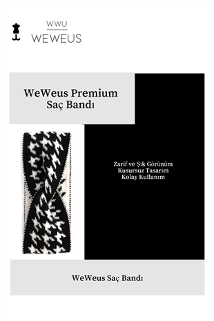 WeWeus Siyah Kışlık Premium Kadın Saç Bandı