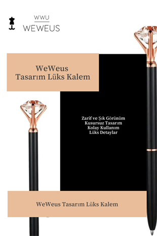 WeWeus Siyah Kristal Tasarım Lüks Tükenmez Kalem