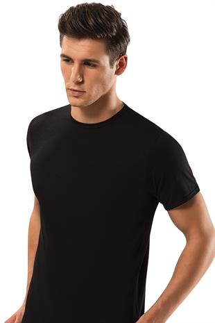 WeWeus Siyah Micro Modal Premium Erkek T-Shirt 1134