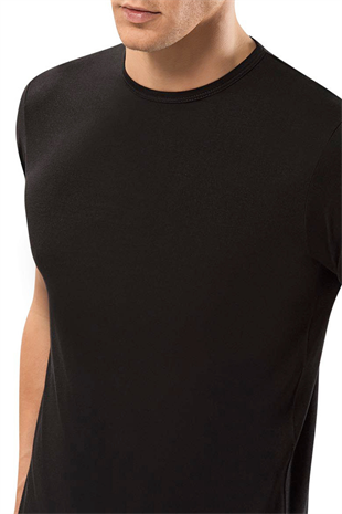 WeWeus Siyah Micro Modal Premium Erkek T-Shirt 1134