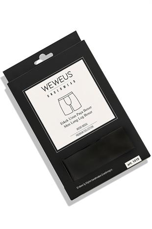 Weweus Siyah Micro Modal Premium Erkek Uzun Boxer 1419