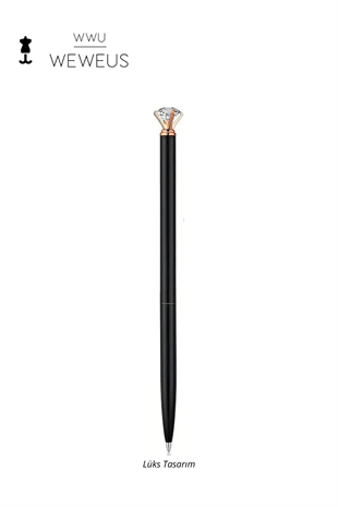 WeWeus Siyah Mini Kristal Tasarım Lüks Tükenmez Kalem