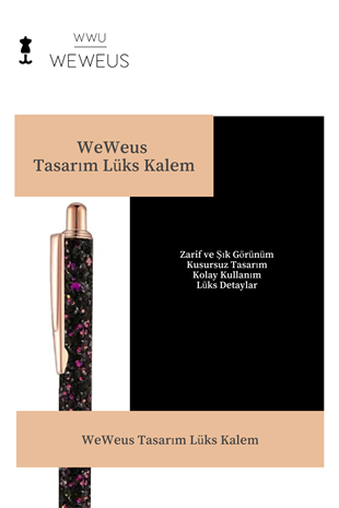 WeWeus Siyah Mor Pullu Tasarım Lüks Tükenmez Kalem
