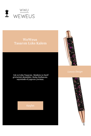 WeWeus Siyah Mor Pullu Tasarım Lüks Tükenmez Kalem