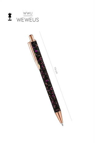 WeWeus Siyah Mor Pullu Tasarım Lüks Tükenmez Kalem