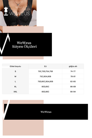 Weweus Siyah Kadın Dantelli Push Up Toparlayıcı Sütyen