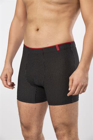 Weweus Siyah Pamuk Elastan Çizgili Boxer 14921