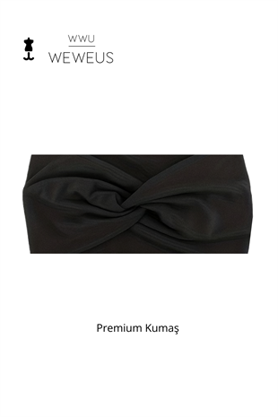 WeWeus Siyah Premium Dar Kadın Saç Bandı