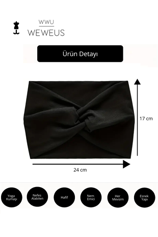 WeWeus Siyah Premium Kadın Saç Bandı