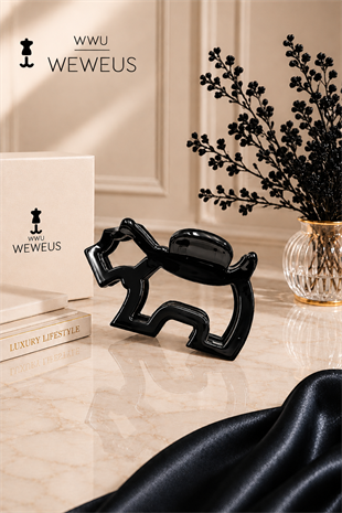 WeWeus Siyah Premium Köpek Şekilli Kemik Mandal Toka
