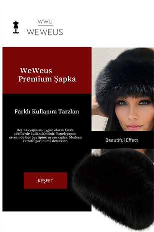 WeWeus Siyah Tüylü Kürk Görünümlü Kışlık Premium Kadın Şapka