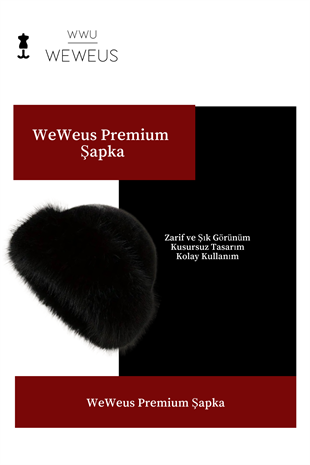 WeWeus Siyah Tüylü Kürk Görünümlü Kışlık Premium Kadın Şapka