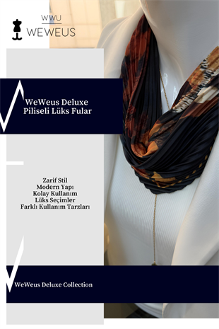 WeWeus Sonbahar Yaprak Desen Lüks Piliseli Bandana Fular