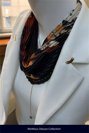 WeWeus Sonbahar Yaprak Desen Lüks Piliseli Bandana Fular