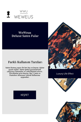 WeWeus Sonbahar Yaprak Desen Lüks Saten Bandana Fular