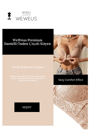 Weweus Ten Rengi Önden Çıtçıtlı Dantelli Push Up Toparlayıcı Sütyen