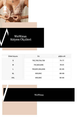 Weweus Ten Rengi Önden Çıtçıtlı Dantelli Push Up Toparlayıcı Sütyen