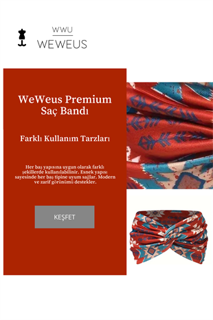 WeWeus Turuncu Baklava Desen  Kadın Saç Bandı