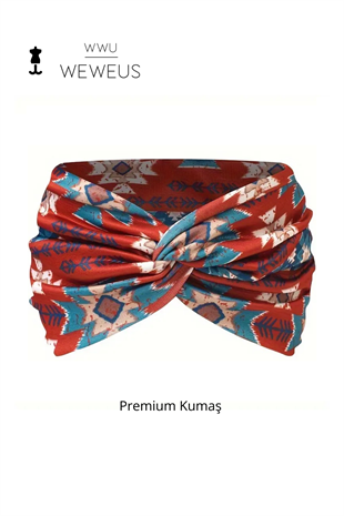 WeWeus Turuncu Baklava Desen  Kadın Saç Bandı